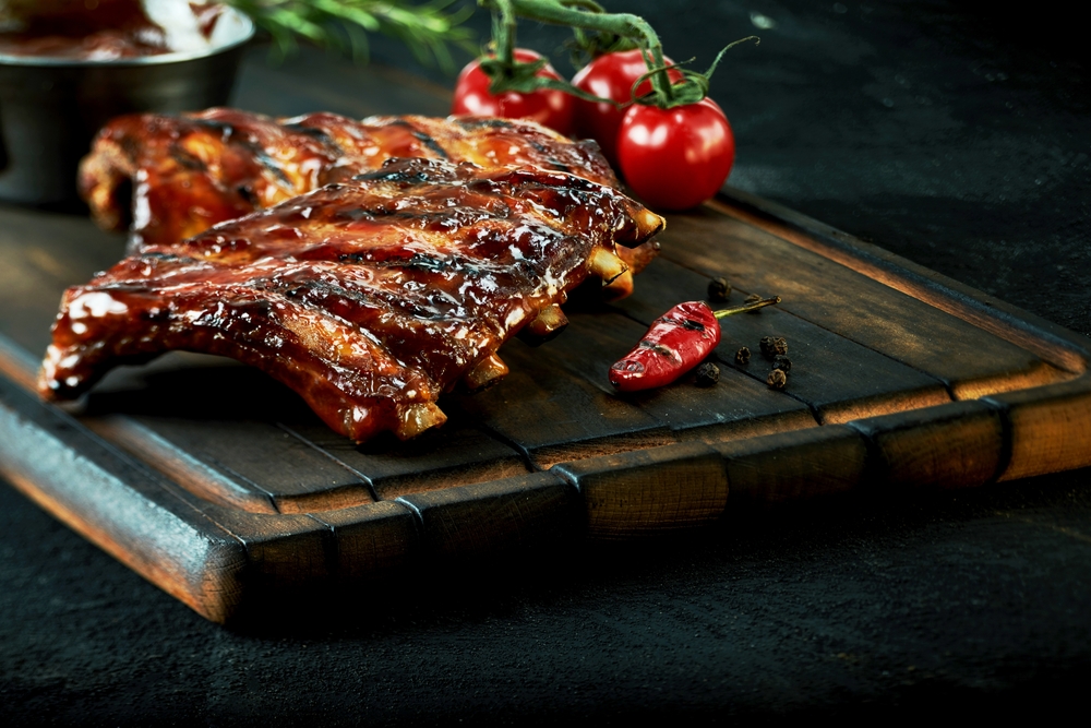 Rack,Of,Spicy,Barbecued,Chili,Spare,Ribs,With,A,Grilled